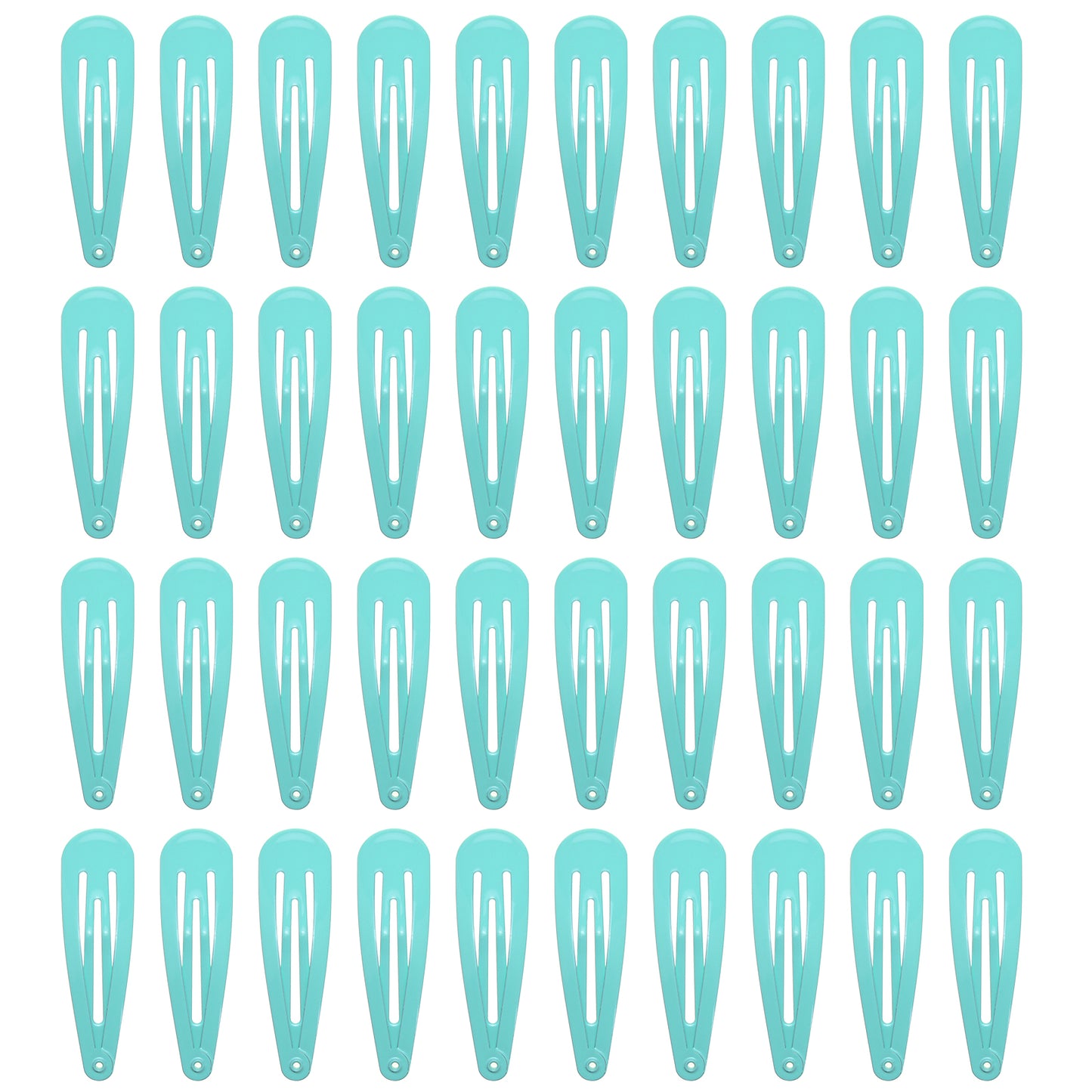 40 Pack Black 2 Inch Metal Snap Hair Clips