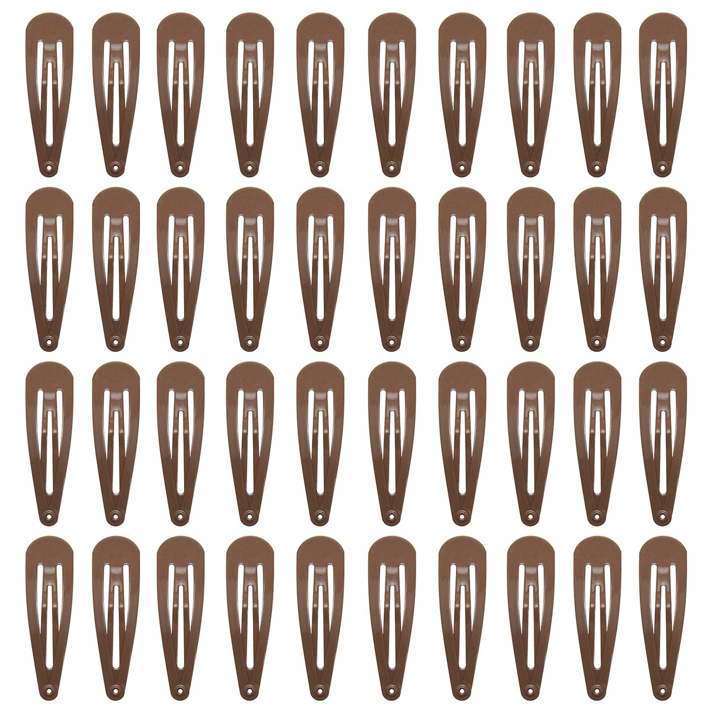40 Pack Black 2 Inch Metal Snap Hair Clips