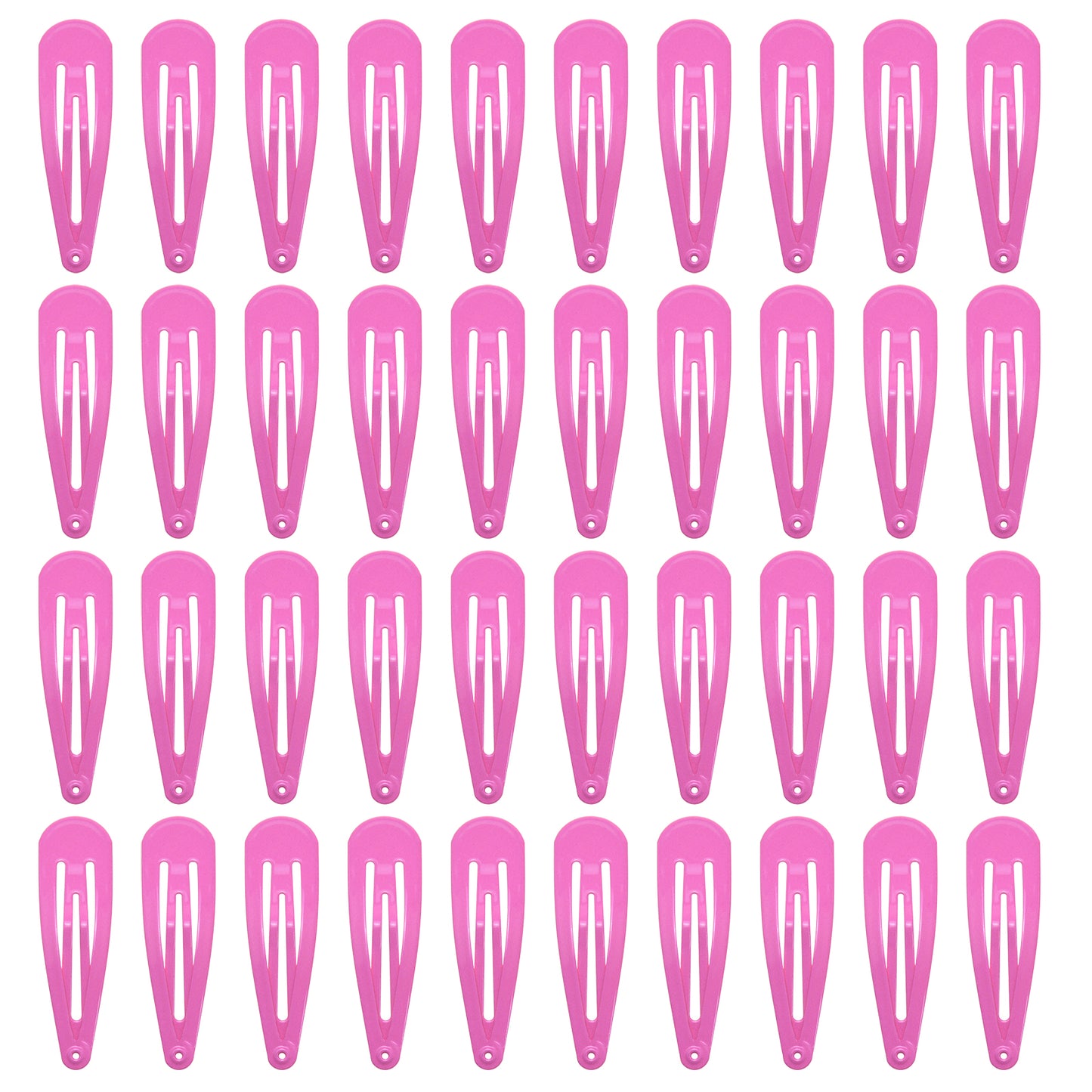 40 Pack Black 2 Inch Metal Snap Hair Clips