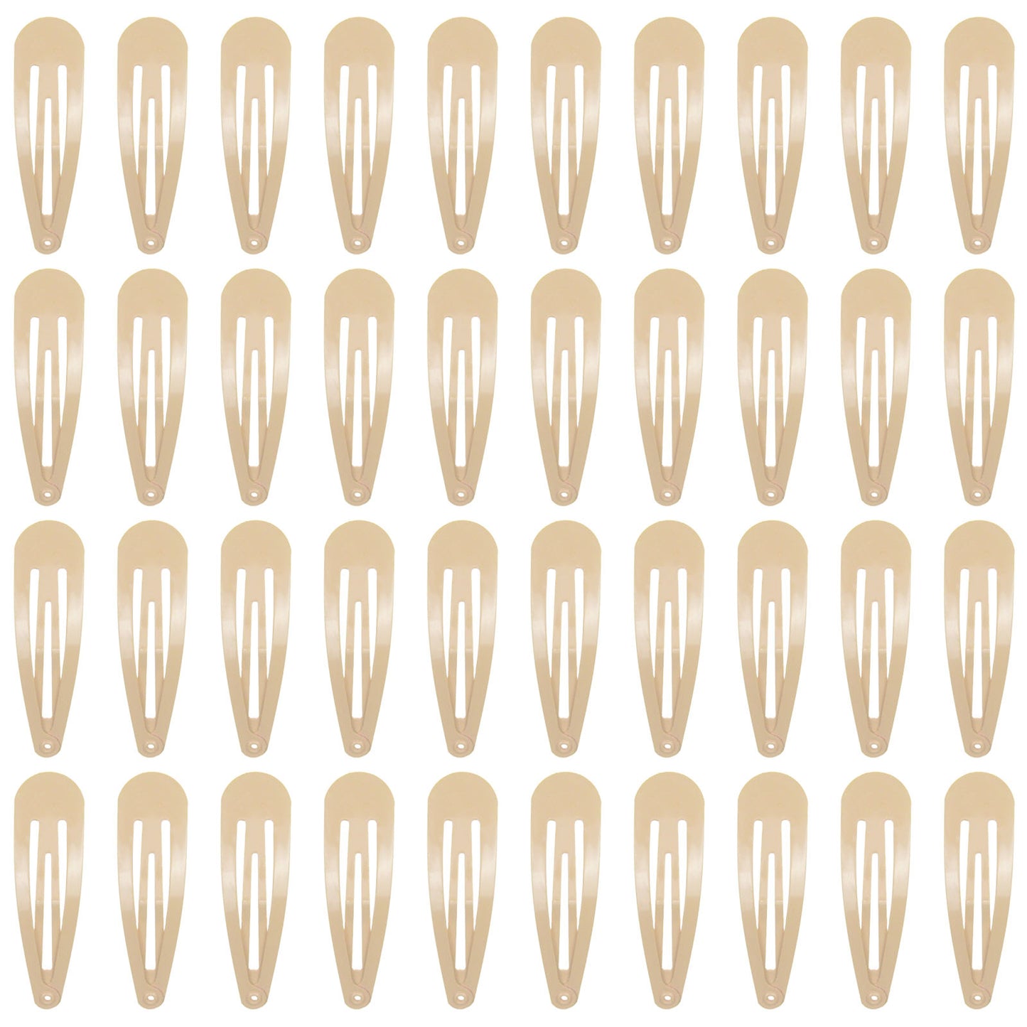 40 Pack Black 2 Inch Metal Snap Hair Clips