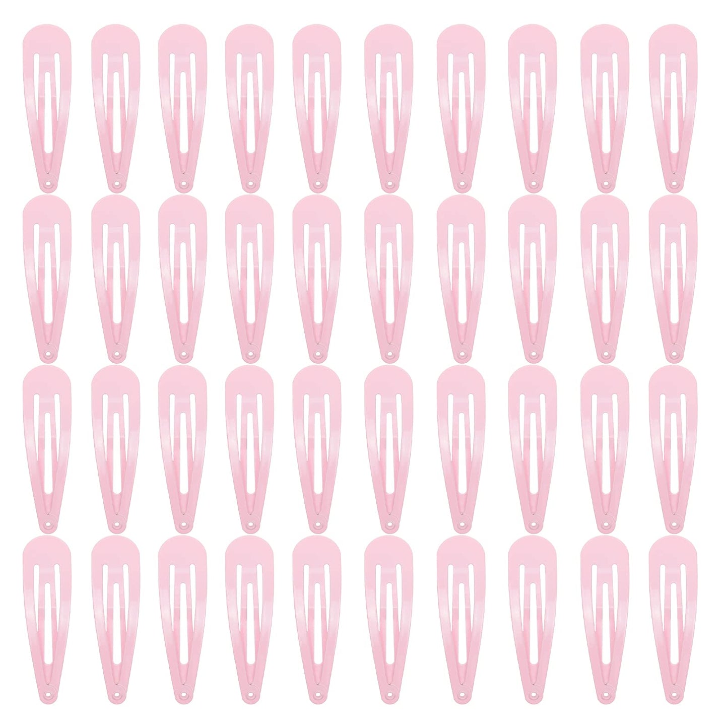 40 Pack Black 2 Inch Metal Snap Hair Clips