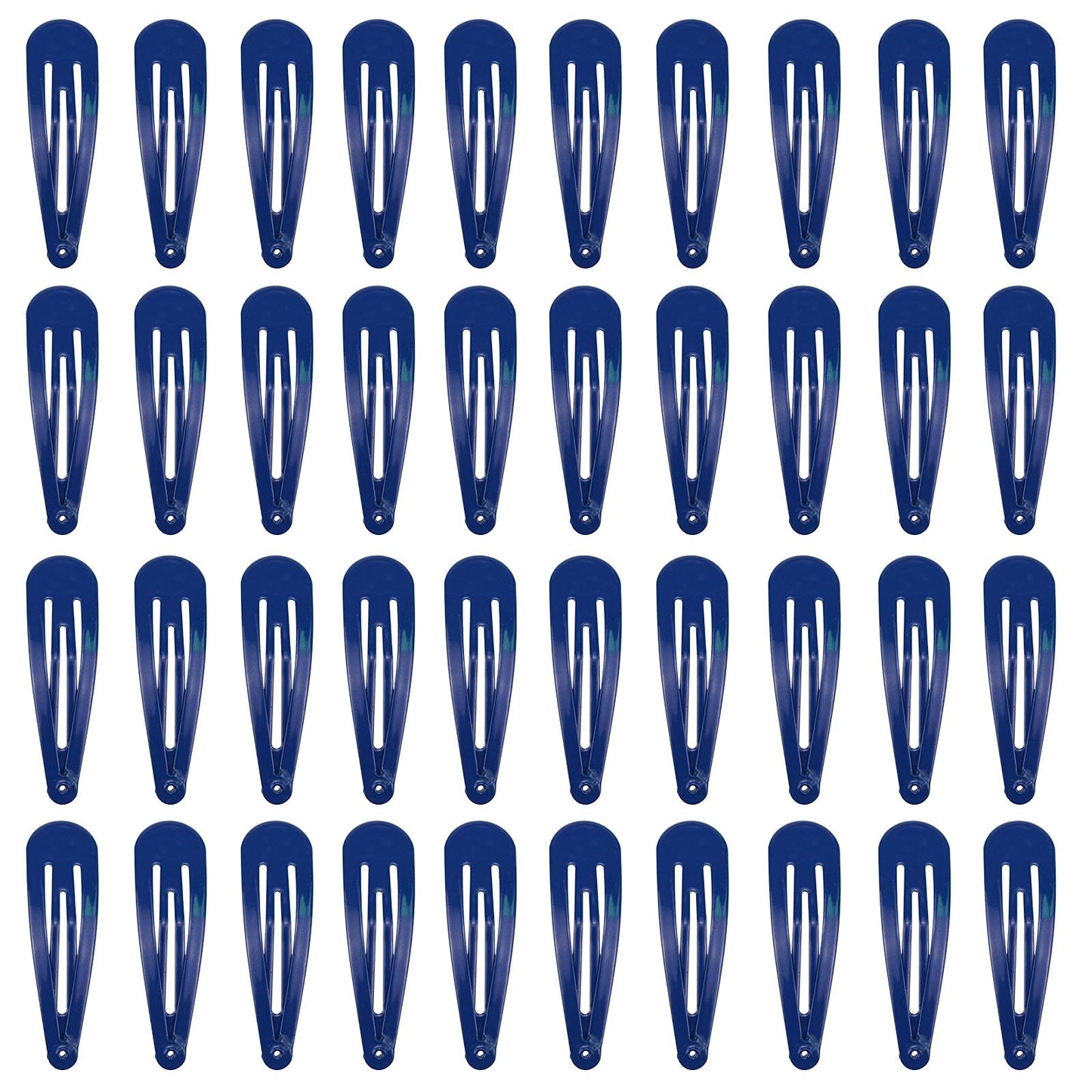40 Pack Black 2 Inch Metal Snap Hair Clips