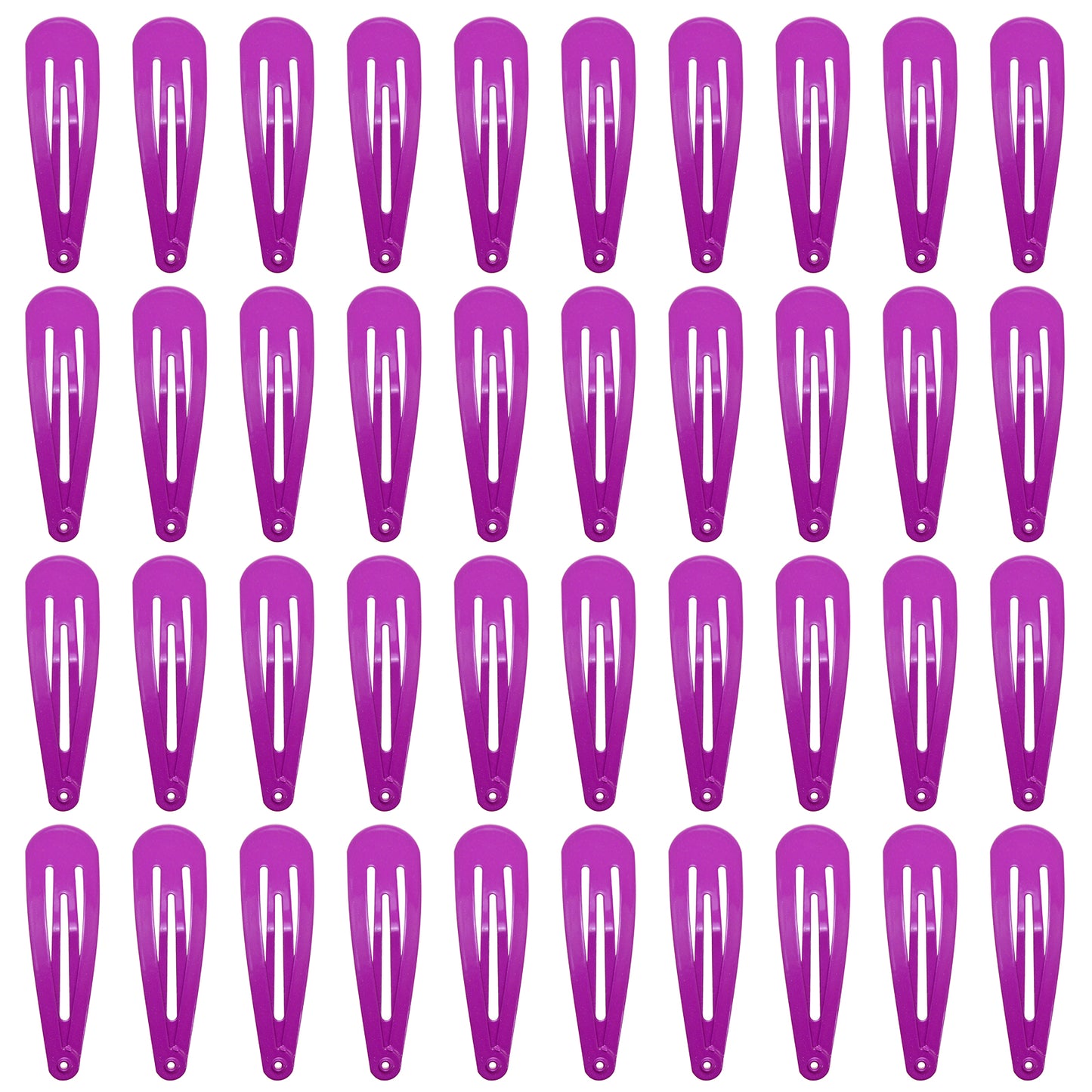 40 Pack Black 2 Inch Metal Snap Hair Clips