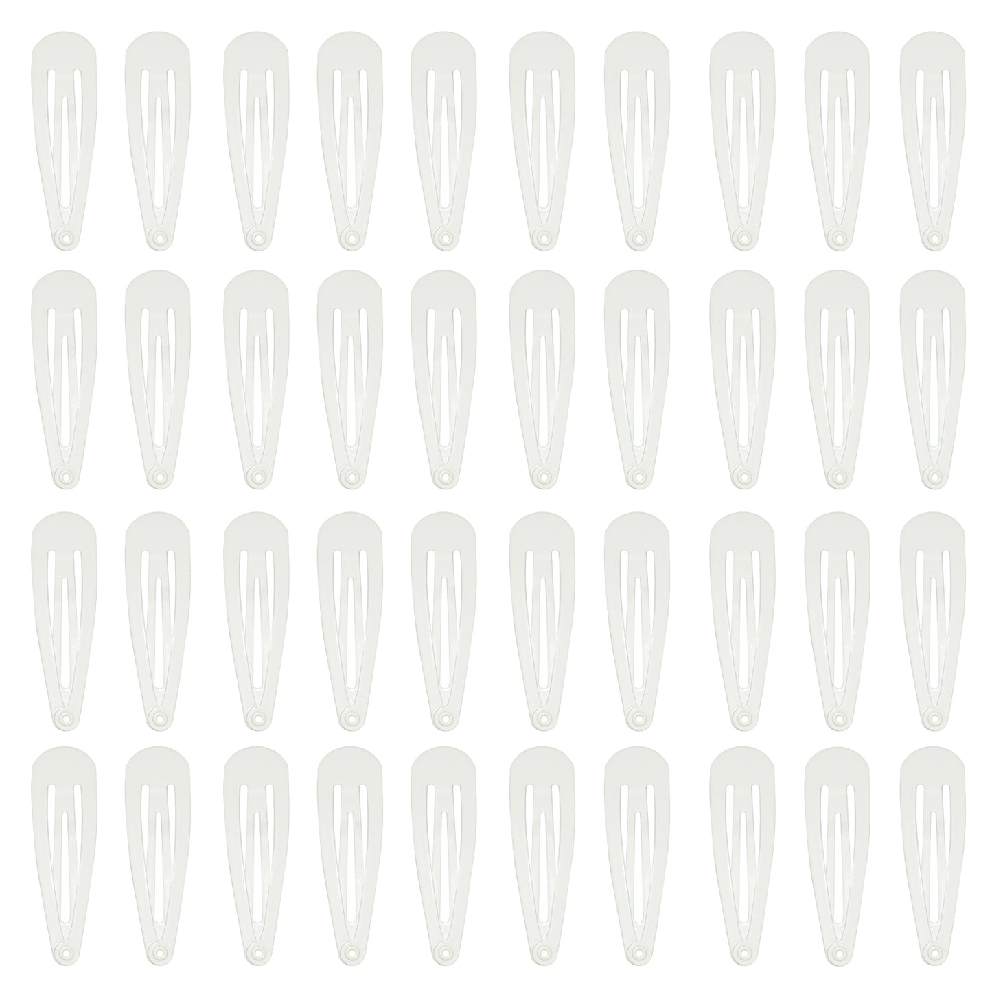 40 Pack Black 2 Inch Metal Snap Hair Clips