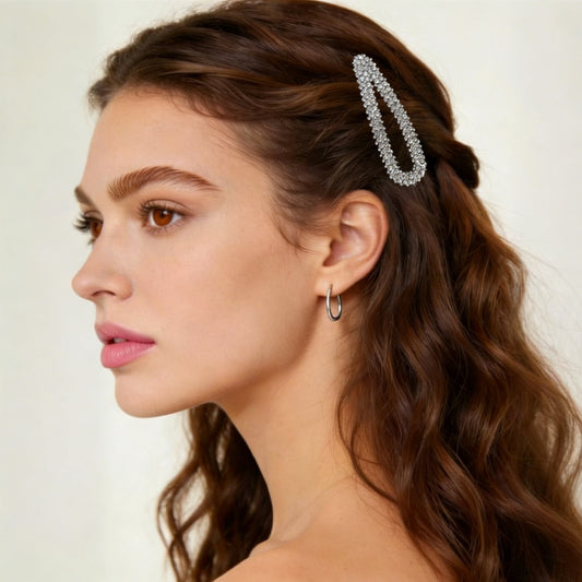 10 Pack Rhinestone Snap Hair Clips
