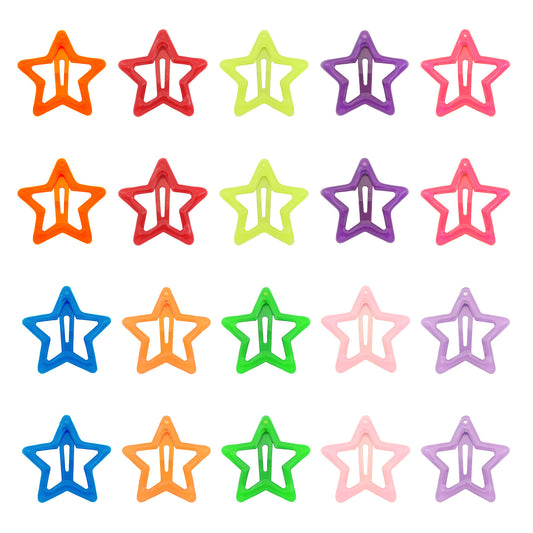 10 Pack Star Hair Clips Glow in Dark